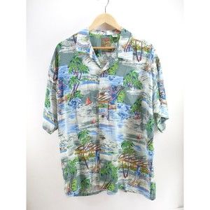Vintage Pineapple Connection Men L Beach Hawaiian Button Down Casual Shirt Rayon